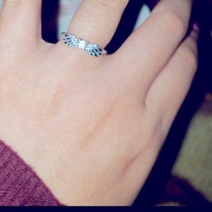 Pandora Size 48/4.5 Sparkling Angel Wings Ring